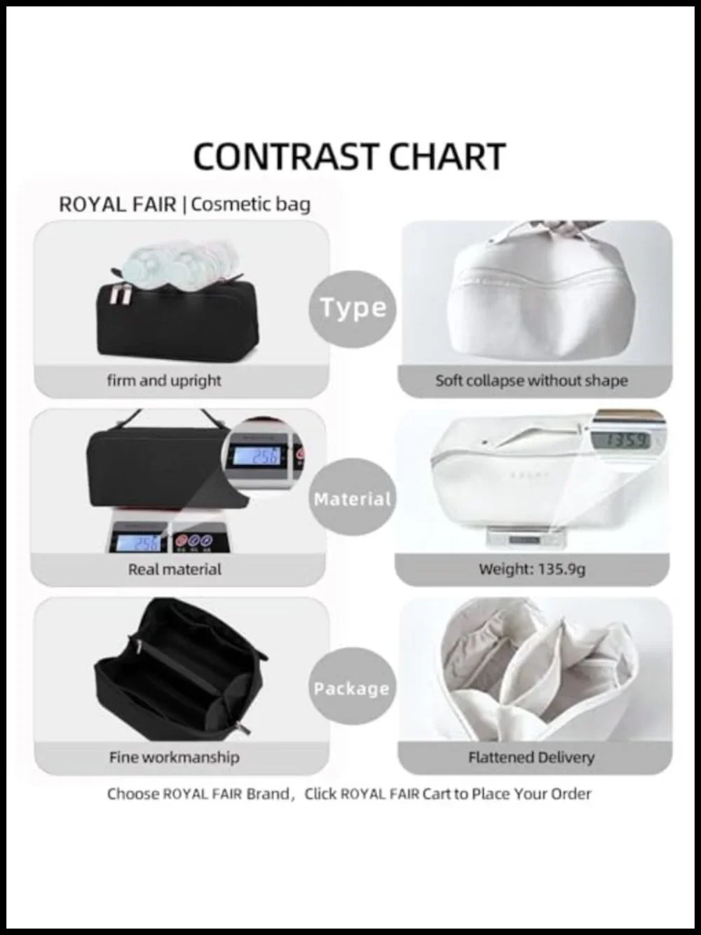 Travel Makeup Bag Large Capacity Cosmetic Organizer Pouch with Divider and